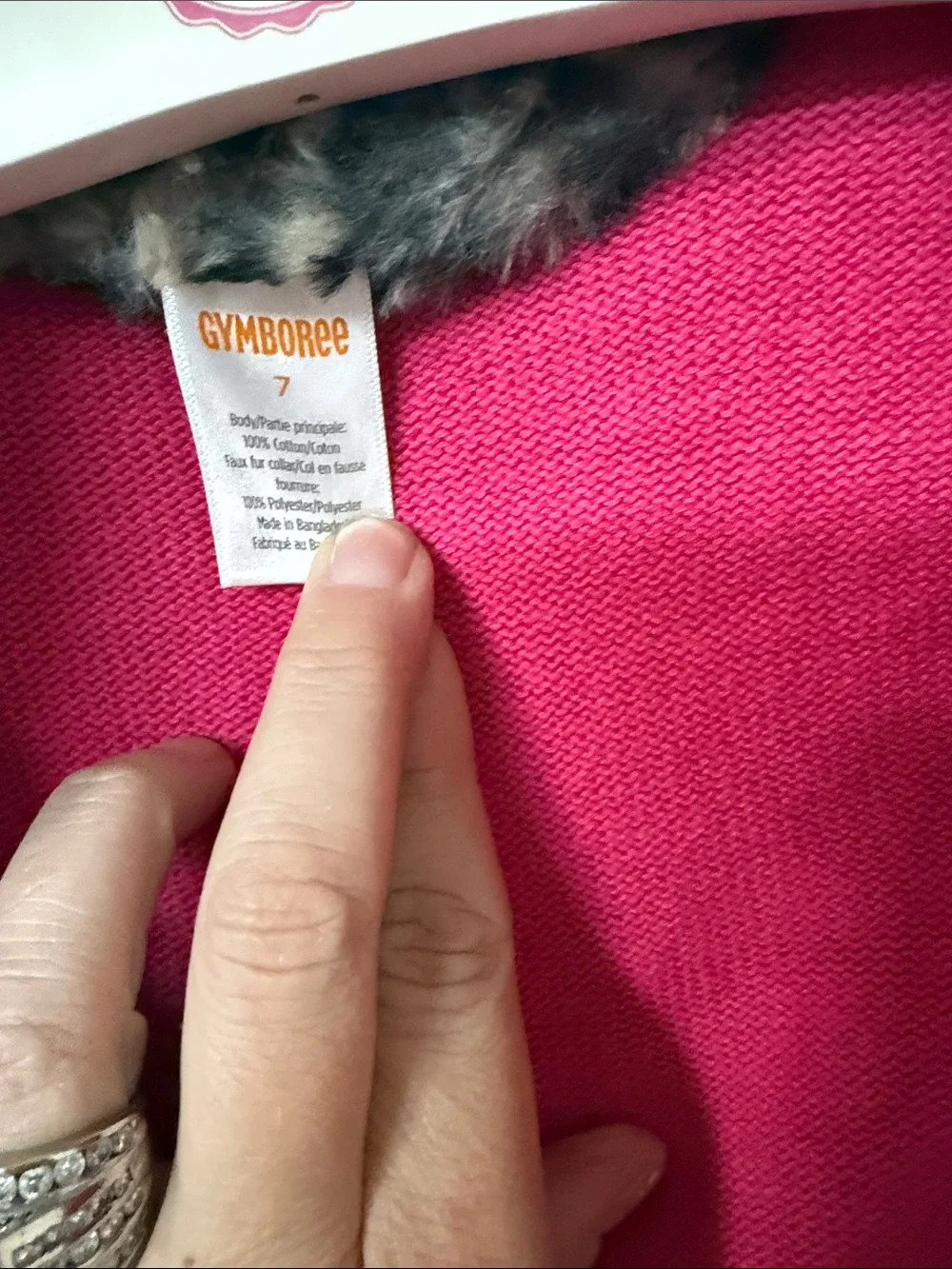 Gymboree Pink Cardigan with Faux Fur Leopard Collar